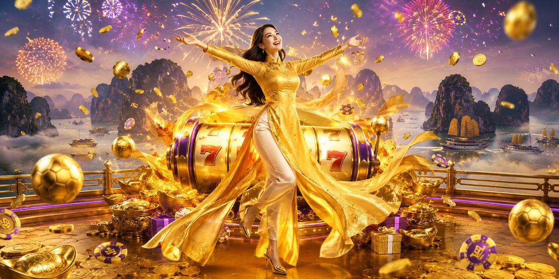 Người dùng mặc áo dài tại Hạ Long xem trò chơi và cược trên mobile